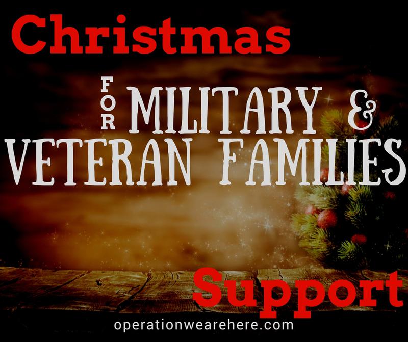 Christmas holiday support for military families & veteran families.