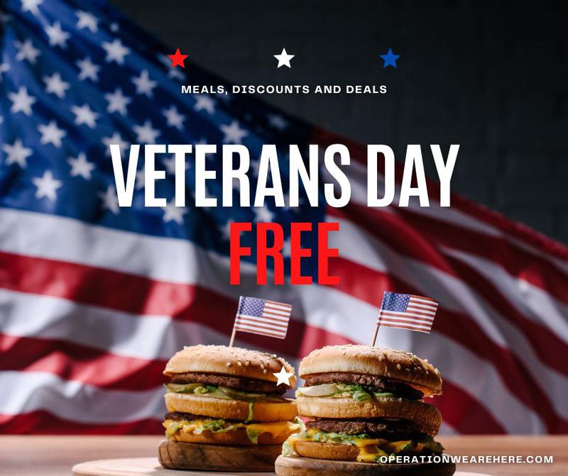 2022 Veterans Day free stuff meals, discounts, admissions, freebies, kids books